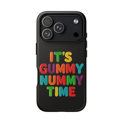 Phone Case — "It's Gummy Nummy Time" Colorful Candy Lettering Protective Case