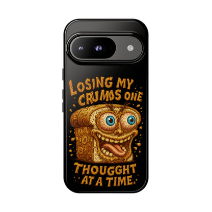 Phone Case — "Losing My Crumbs One Thought at a Time" Funny Retro Bread Illustration