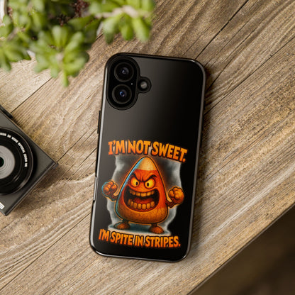 Phone Case — "I'm Not Sweet, I'm Spite in Stripes" Candy Monster Design