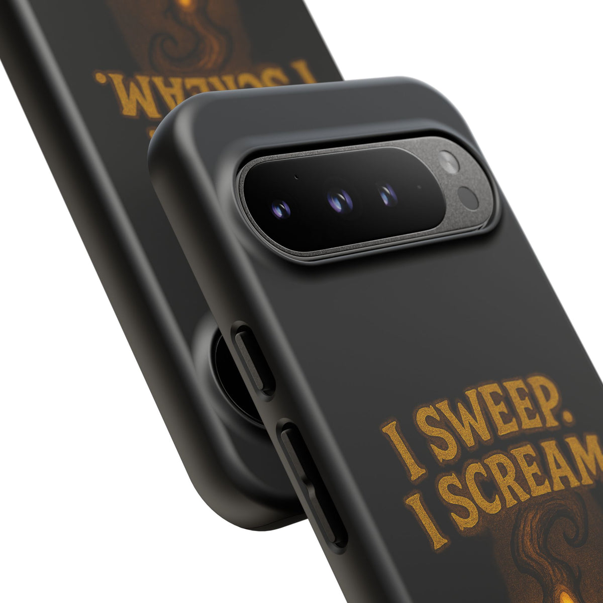 Phone Case — "I Sweep. I Scream. I Smile in That Order." Halloween Horror Design