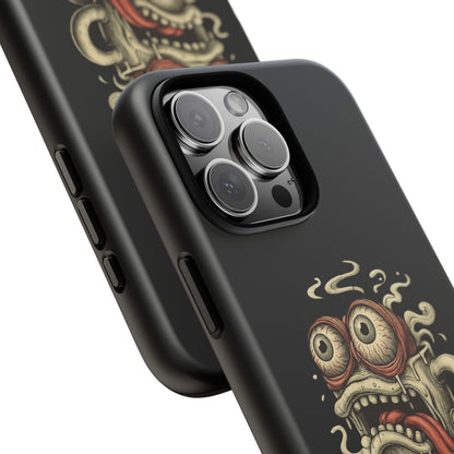 Tough Cases: Retro Hot Coffee Monster Phone Case — Funny 'If Your Mug...' Quote