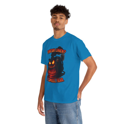 Fresh Linen? I Smell Fear Tee | Scary Laundry Monster Halloween Shirt