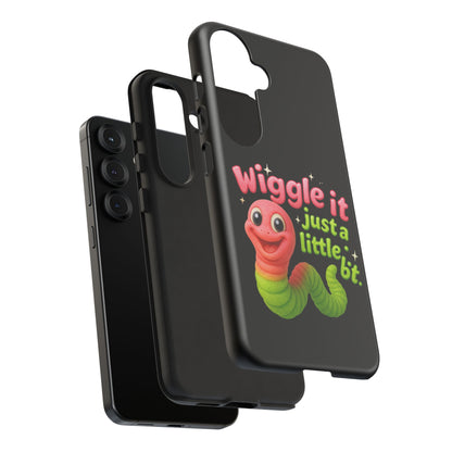 Wiggle It Worm Phone Case — Cute Pink & Green Cartoon iPhone Cover