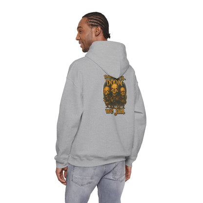 Doom We Jam Hoodie — Retro Skull Metal Band Graphic Sweatshirt
