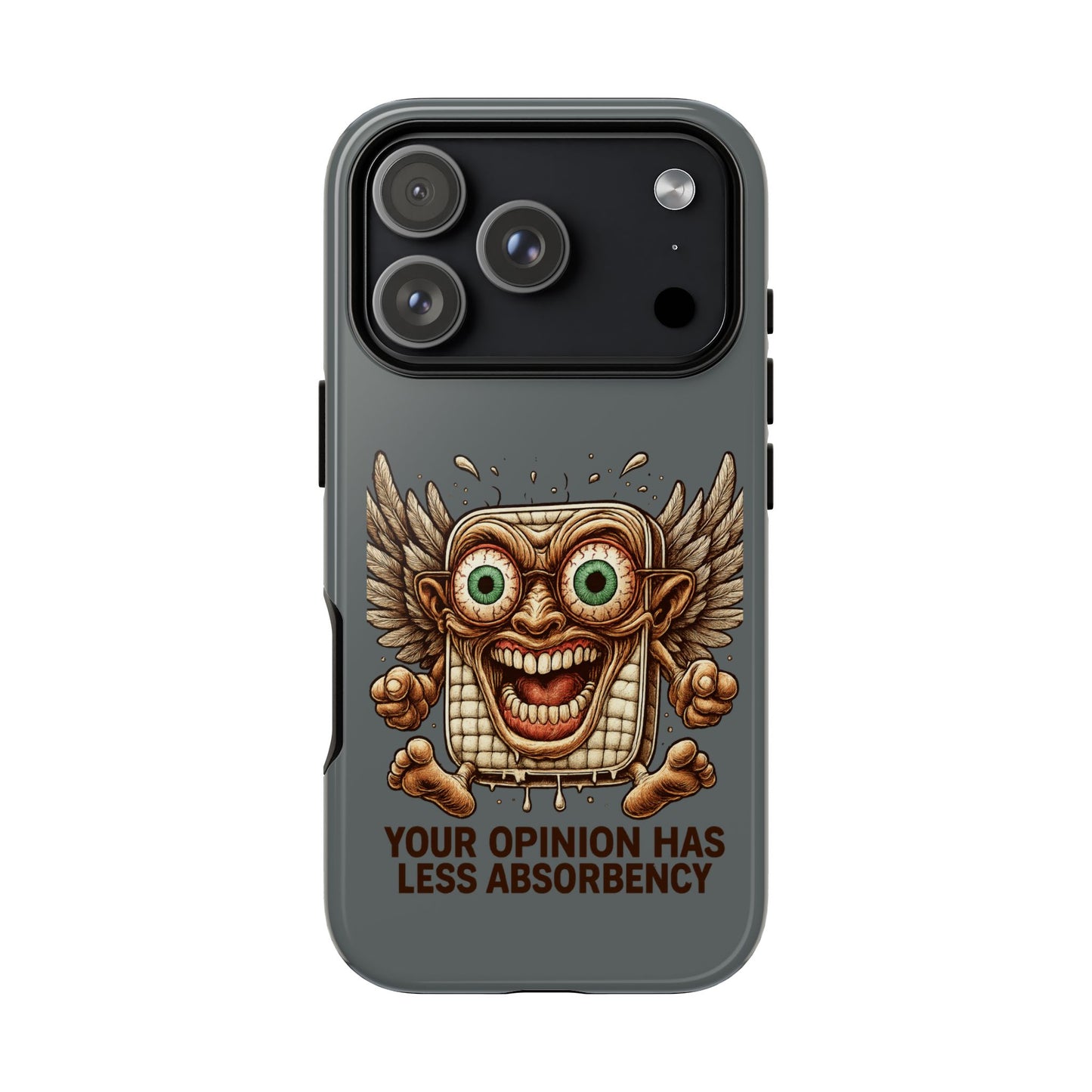 Phone Case — Funny Vintage Winged Toaster Design (“Your Opinion Has Less Absorbency”)