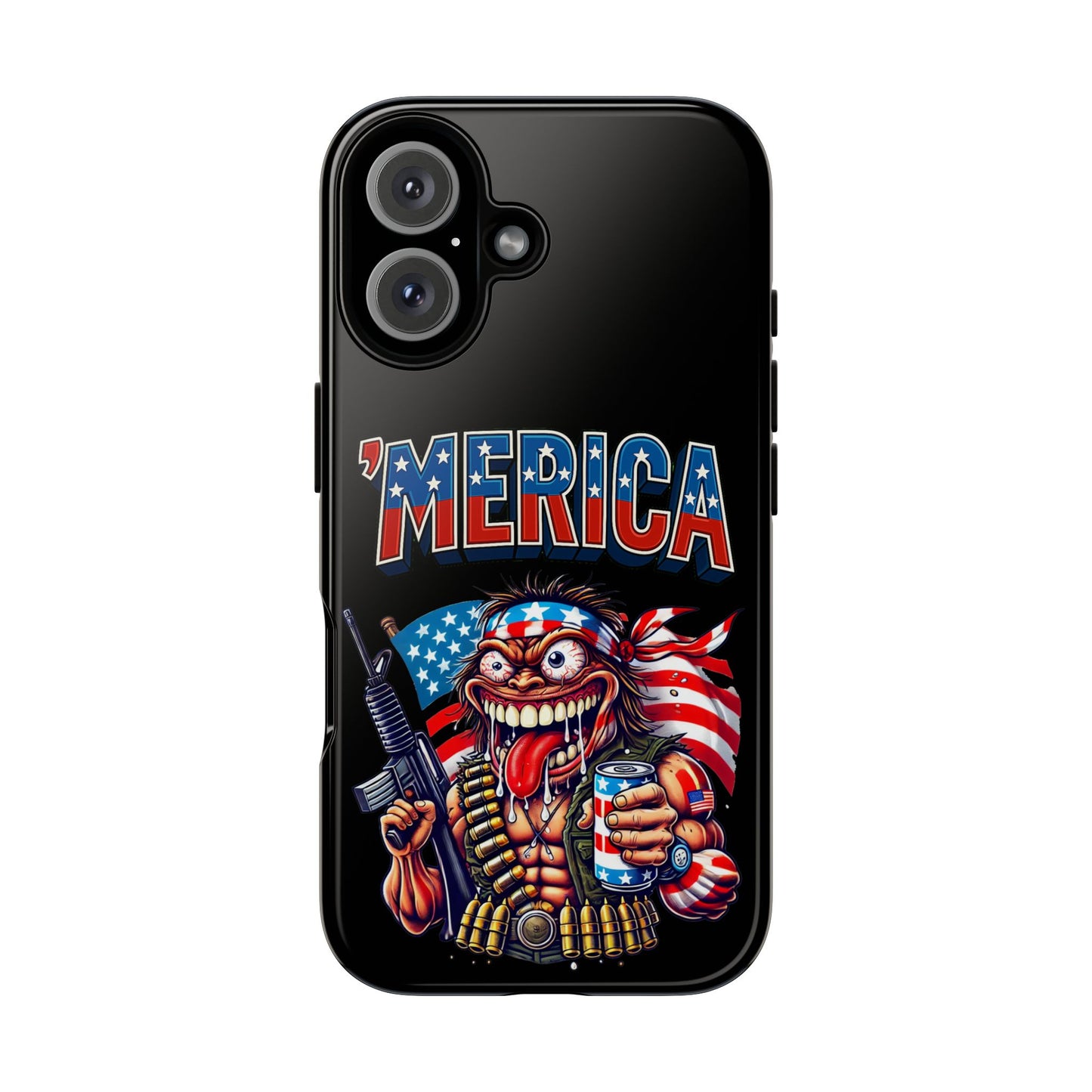 'MERICA Patriotic Phone Case — American Flag Madman Design
