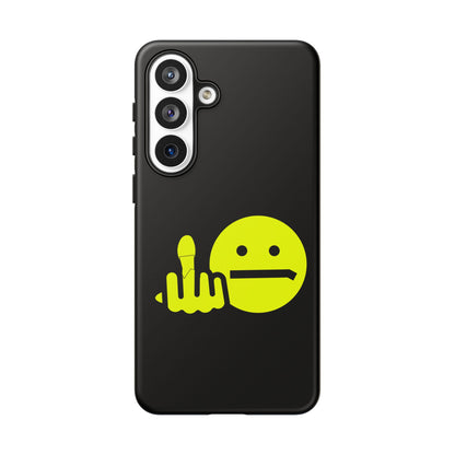 Phone Case — Neon Middle Finger Emoji Graphic