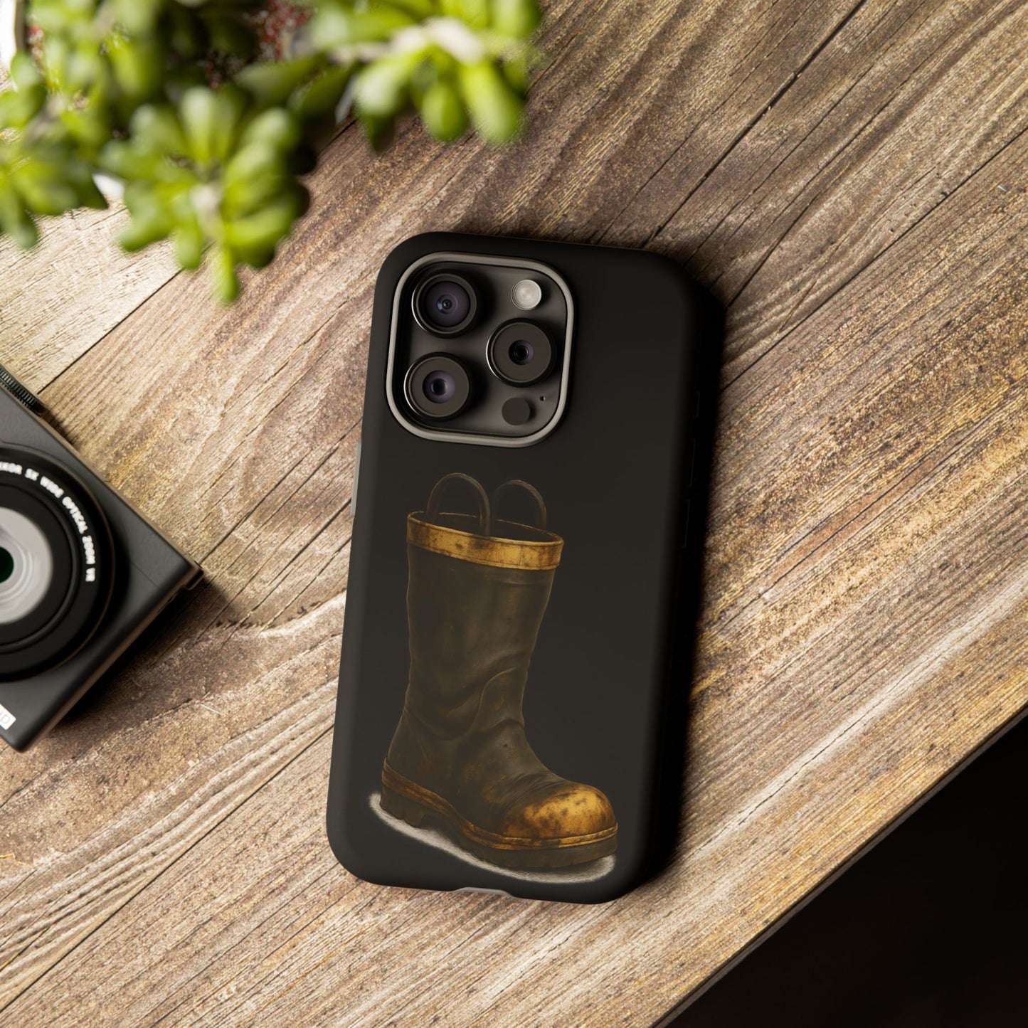 Vintage Fire Boot Phone Case — Rugged Protective iPhone Cover