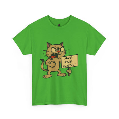 Protest Cat Unisex Heavy Cotton Tee, Funny Cat T-Shirt, Cat Lover Gift, Animal