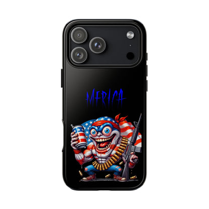 Phone Case — Patriotic 'Merica Clown with Flag, Beer & Rifle