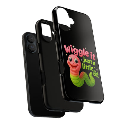Wiggle It Worm Phone Case — Cute Pink & Green Cartoon iPhone Cover