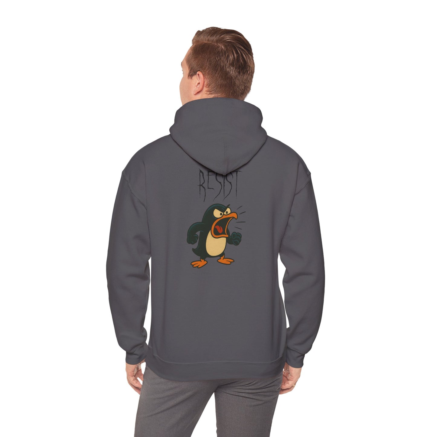 Angry Penguin Graphic Hoodie — 'ROAR' Retro Cartoon Streetwear