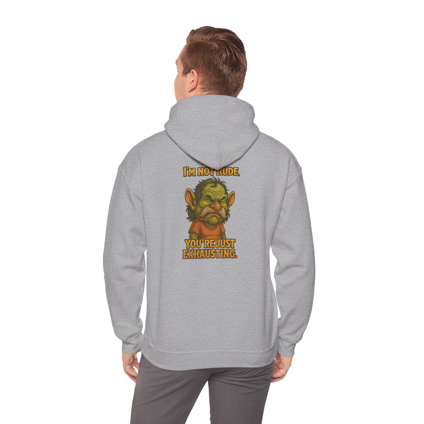 Troll Face Hoodie — "I'm Not Mad, You're Just Exhausting" Graphic Pullover