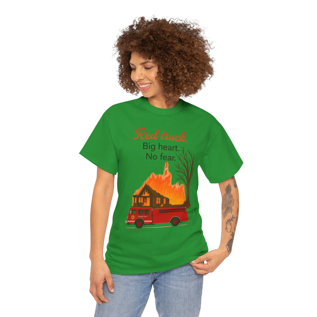Red Truck. Big Heart. No Fear. – Firefighter Tribute Tee
