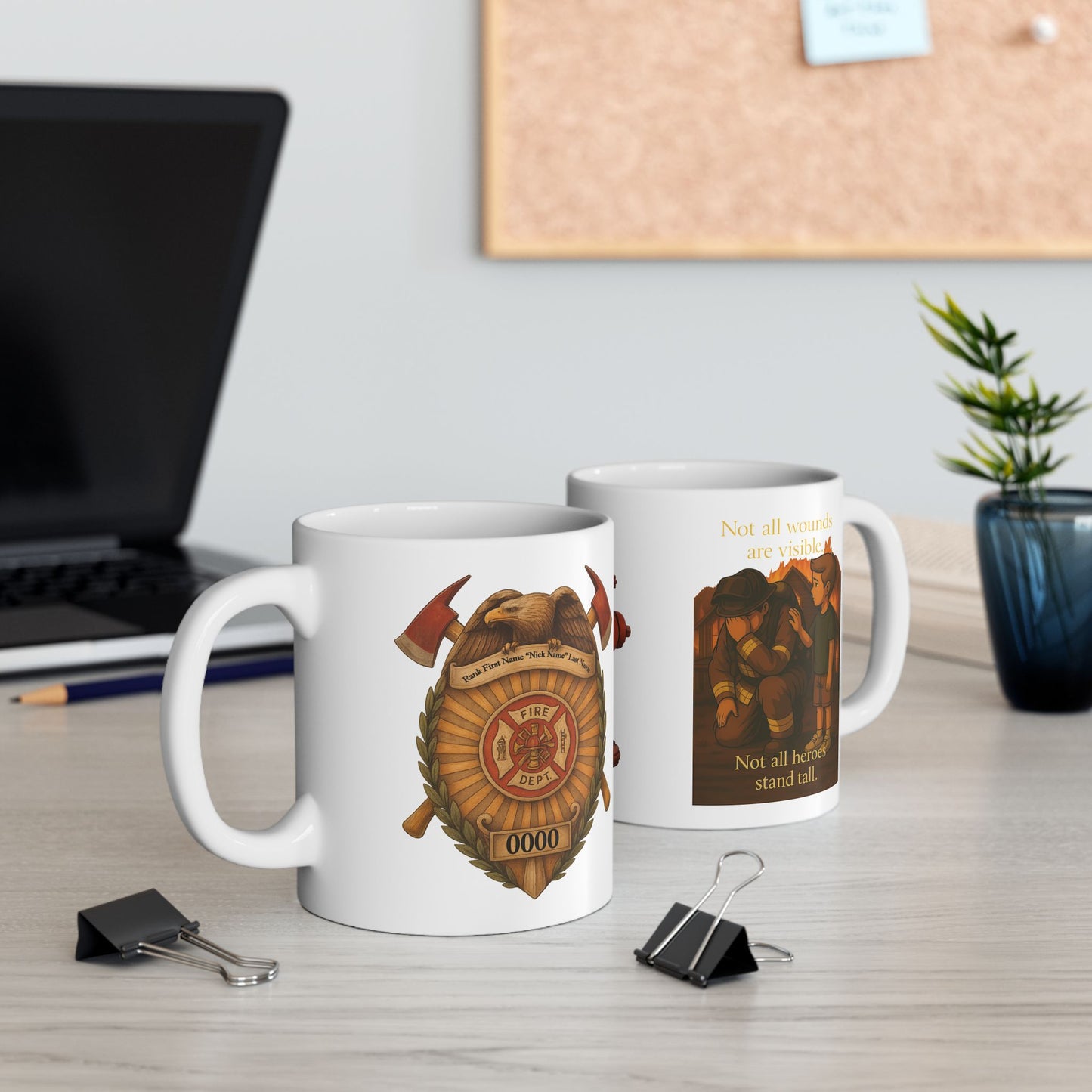 Not All Heroes Stand Tall – Firefighter PTSD Awareness Mug