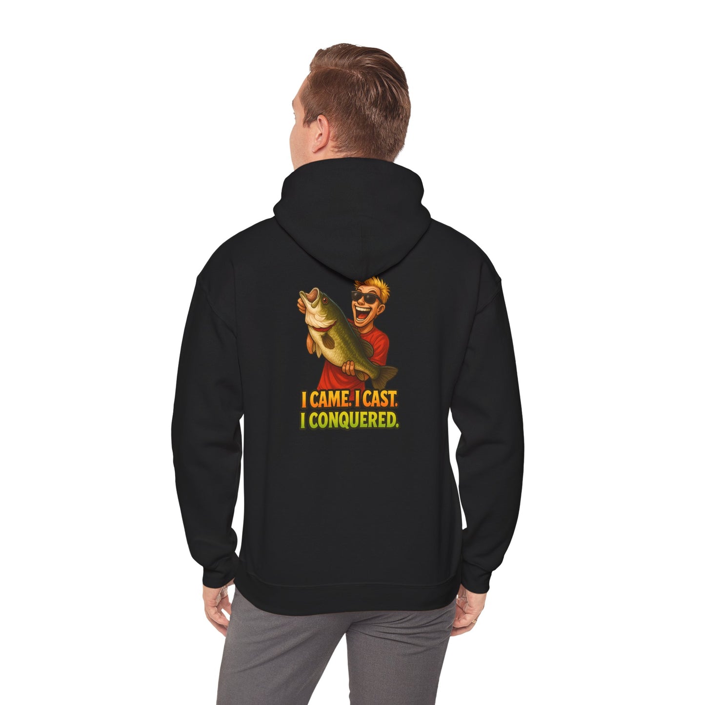 Fishing Hoodie – I Came, I Cast, I Conquered Graphic Pullover