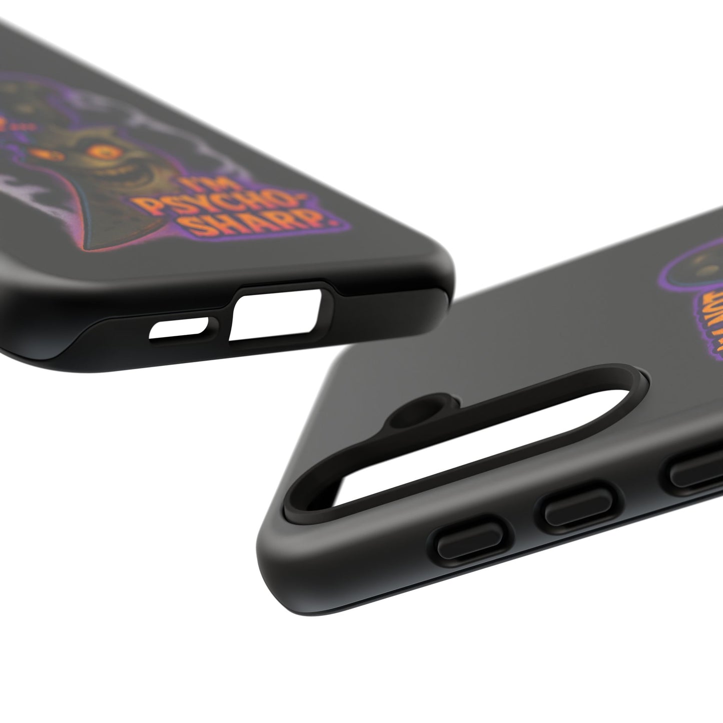 Knife Graphic Phone Case — "I'm Not Just Sharp... I'm Psycho-Sharp" Horror Phone Cover