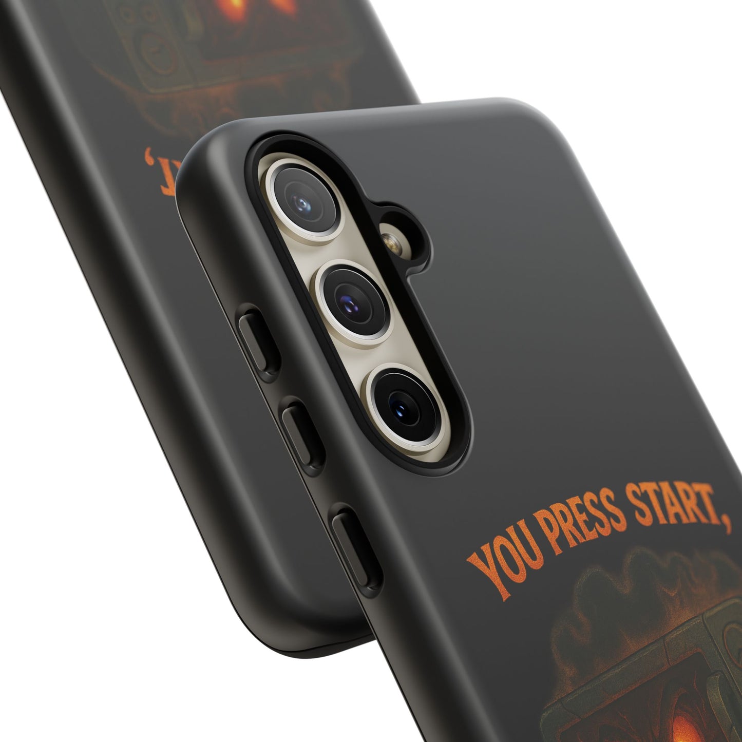 Phone Case — "You Press Start, I Press Scream" Spooky Retro Game Controller Design