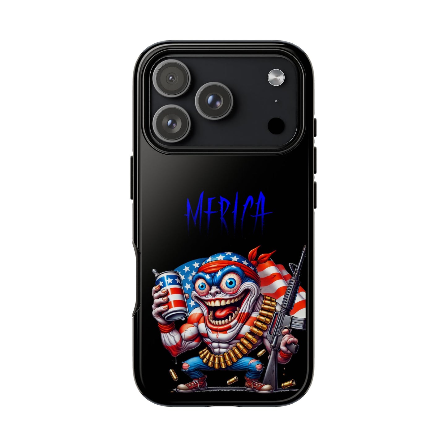 Phone Case — Patriotic 'Merica Clown with Flag, Beer & Rifle