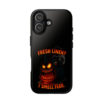 Phone Case — 'Fresh Linen? I Smell Fear.' Spooky Pumpkin Horror Protective Case