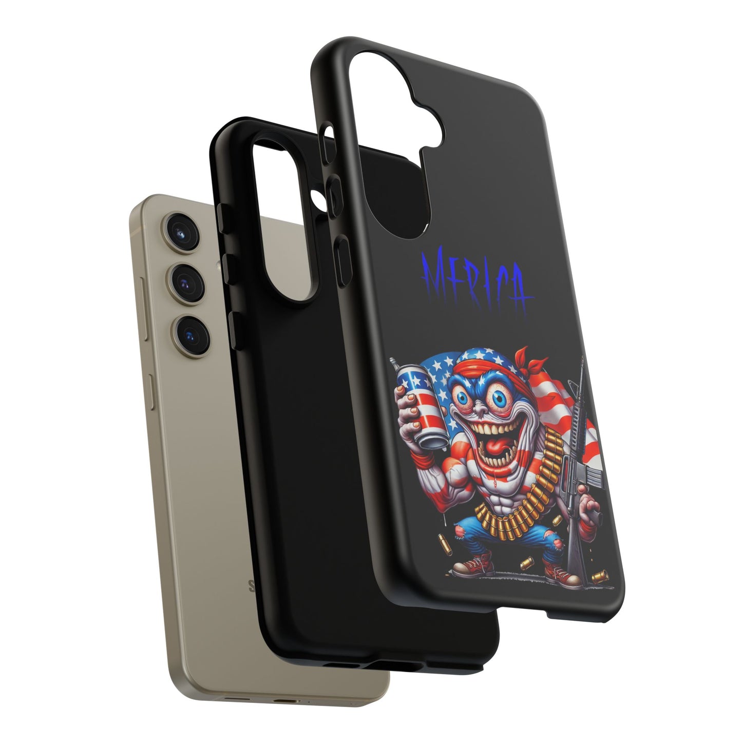 Phone Case — Patriotic 'Merica Clown with Flag, Beer & Rifle