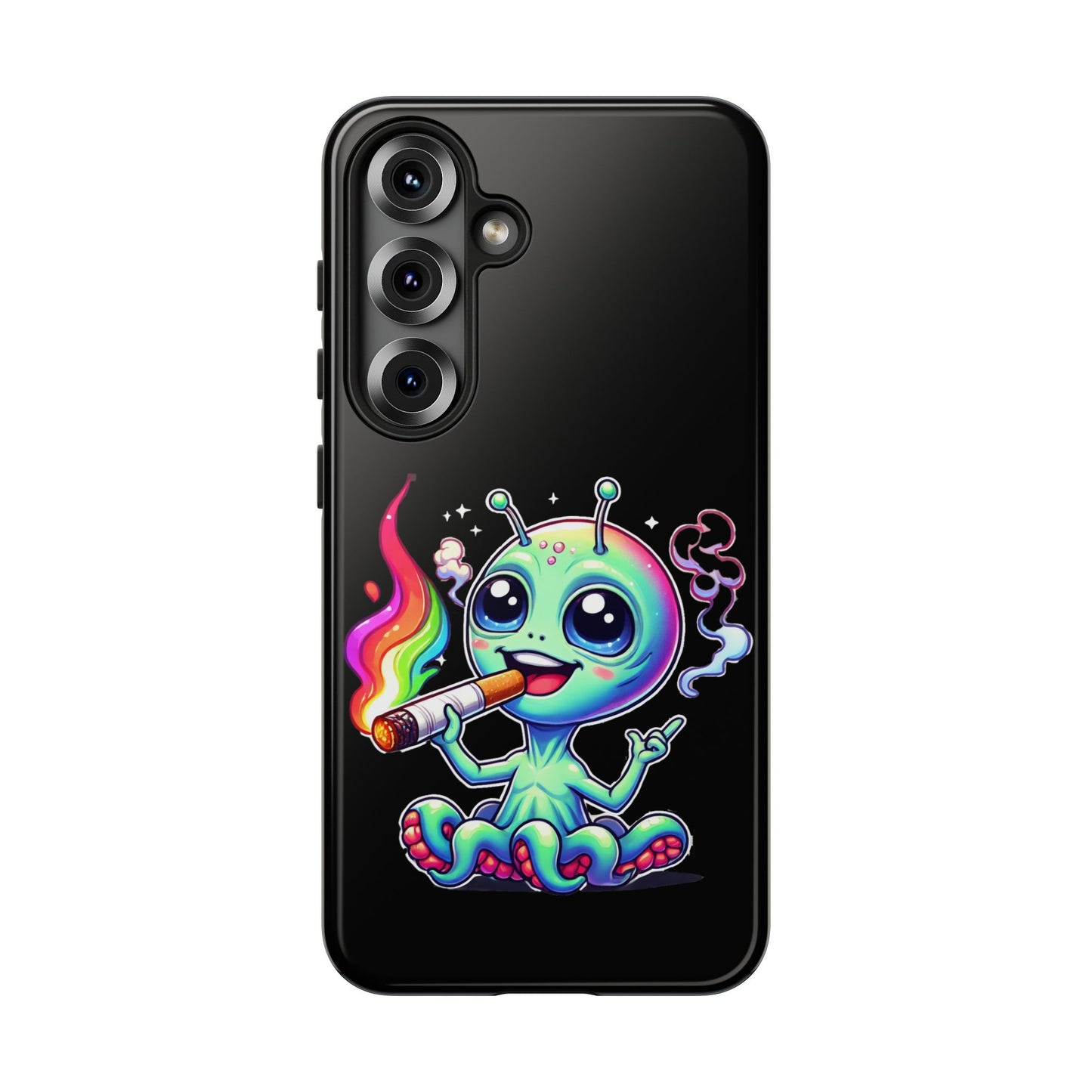 Alien Smoking Rainbow Joint Phone Case — Cute Psychedelic Cannabis iPhone Cover
