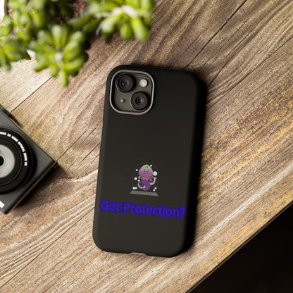 Phone Case — 'Got Protection?' Cute Purple Alien Anti-Shock Protective Cover