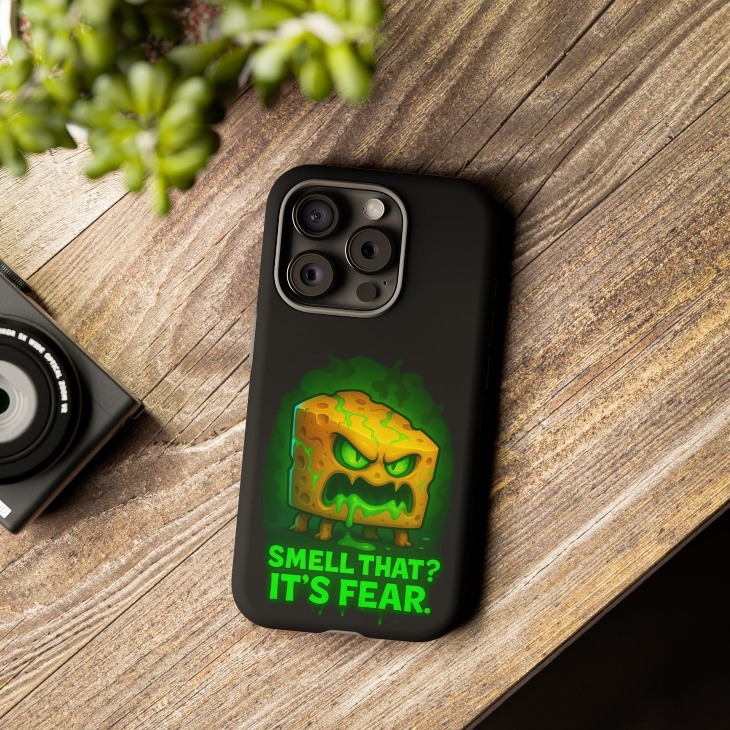 Phone Case — 'Smell That? It's Fear.' Spooky Cheese Monster Protective Case
