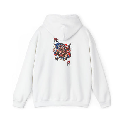 Patriotic Monster Hoodie - Funny USA Flag Character Back Graphic