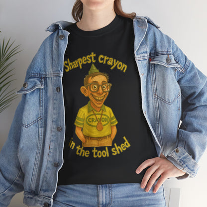 Sharpest Crayon in the Tool Shed T-Shirt | Funny Retro Character Tee