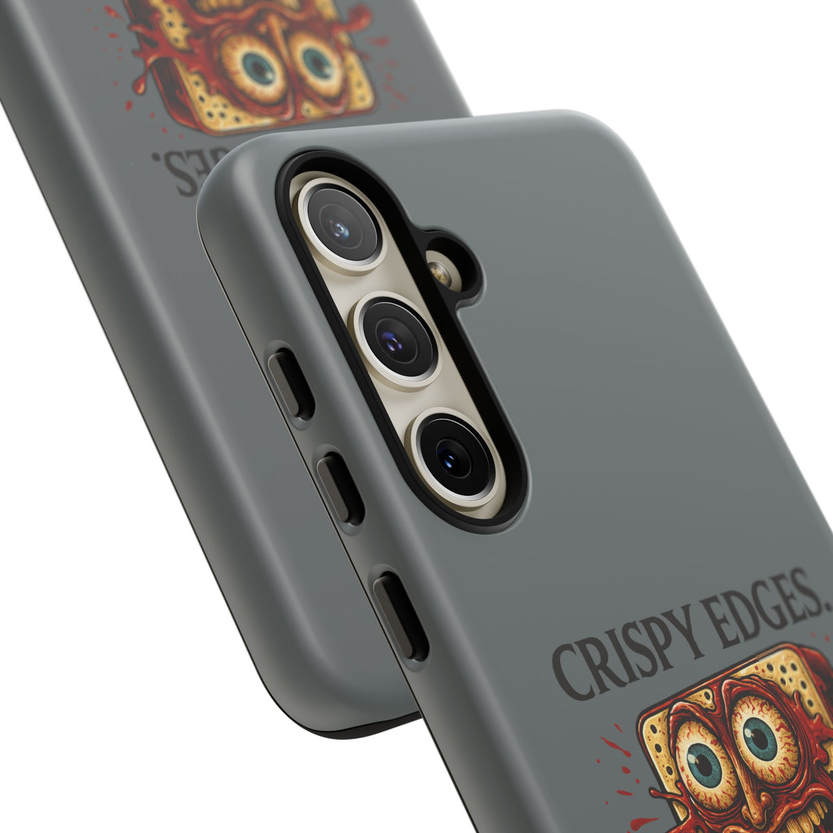 Phone Case — "Crispy Edges. Murder Center." Horror Toast Graphic