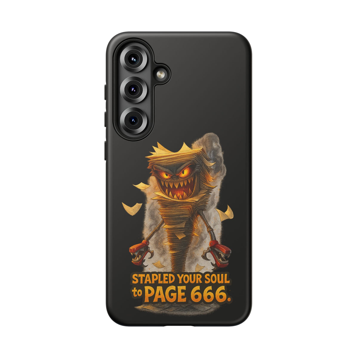 Phone Case — Halloween Mummy Creature “Stapled Your Soul to Page 666” Horror Design