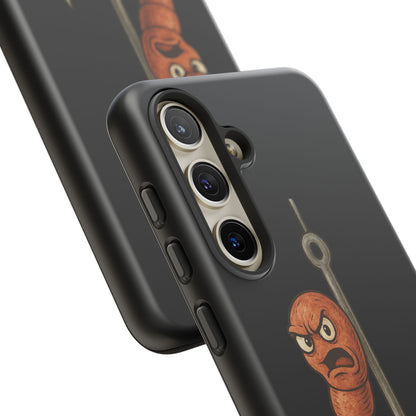 Angry Worm on Hook Phone Case – Funny Fishing Humor Protective Cover