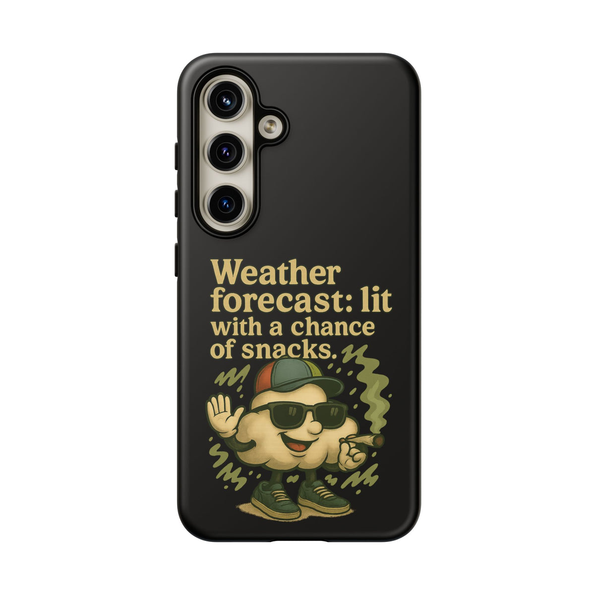 Phone Case — "Weather Forecast: Lit with a Chance of Snacks" Retro Graphic