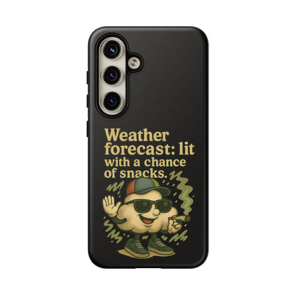 Phone Case — "Weather Forecast: Lit with a Chance of Snacks" Retro Graphic