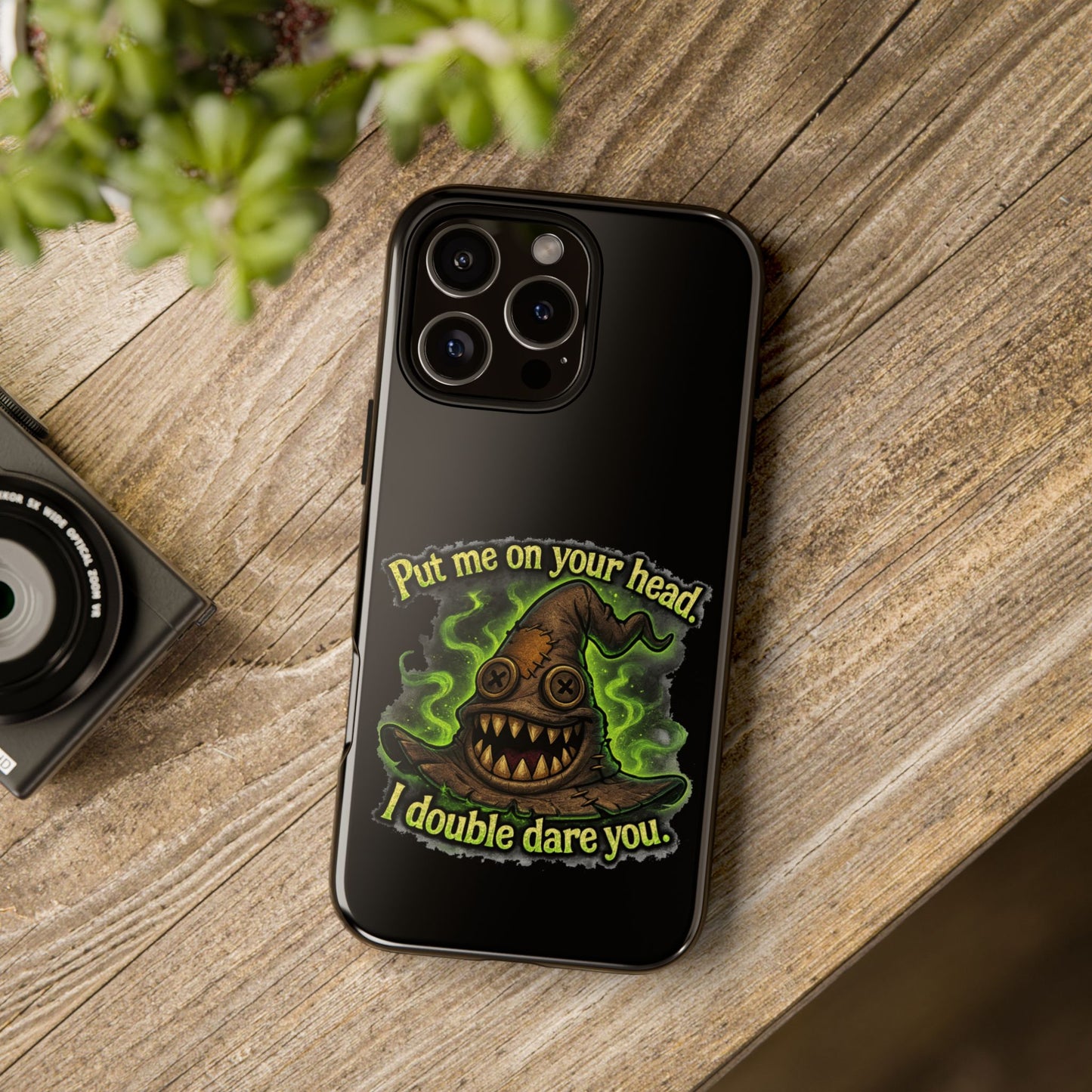Phone Case — 'Put Me On Your Head, I Double Dare You' Witch Hat Horror Design
