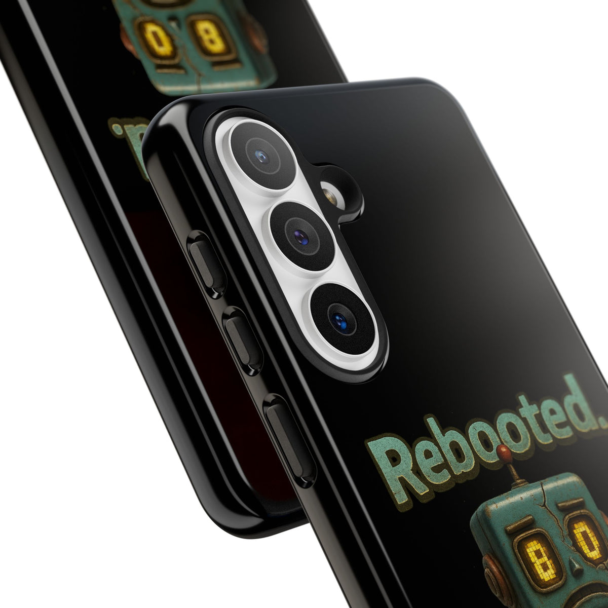 Phone Case — 'Rebooted. Still Awkward.' Retro Robot Protective Cover