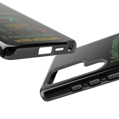 Phone Case — "I Don't Crash... I Recalibrate" Retro Robot Protective Cover