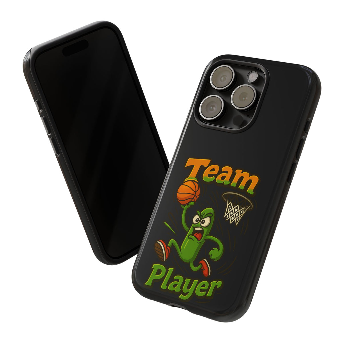 Team Player Basketball Phone Case — Cute Cartoon Pickle Dunk Phone Cover