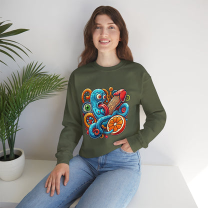 Psychedelic Tentacle Citrus Crewneck Sweatshirt
