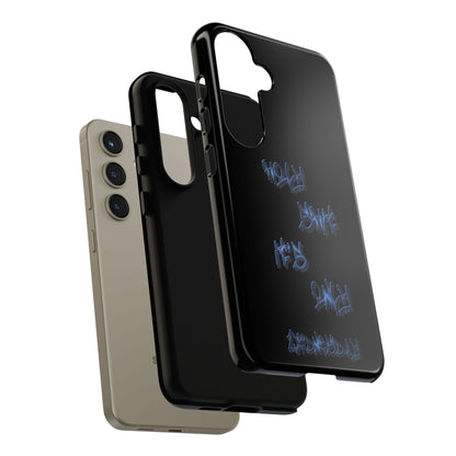 Phone Case — Blue Neon Graffiti "Tough Cases" Protective Cover