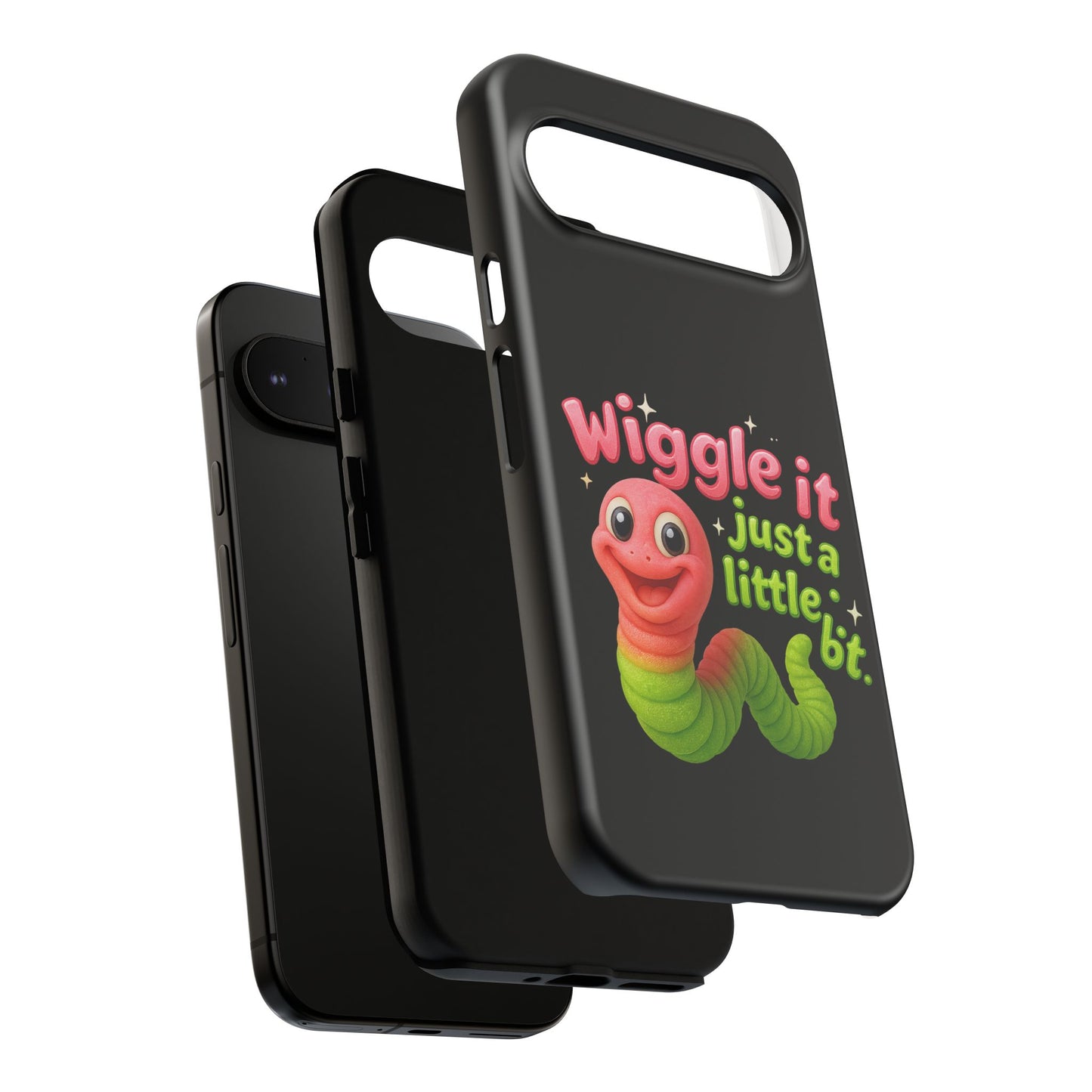 Wiggle It Worm Phone Case — Cute Pink & Green Cartoon iPhone Cover