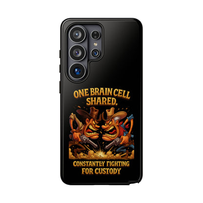 Phone Case — 'One Braincell Shared, Constantly Fighting for Custody' Funny Rivalry Cartoon