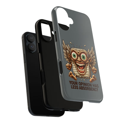 Phone Case — Funny Vintage Winged Toaster Design (“Your Opinion Has Less Absorbency”)