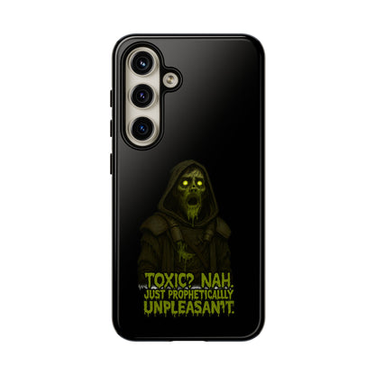 Phone Case — 'Toxic? Nah, Just Prophetically Unpleasant' Neon Grim Reaper Protective Cover