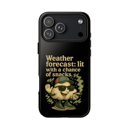 Phone Case — "Weather Forecast: Lit with a Chance of Snacks" Retro Graphic