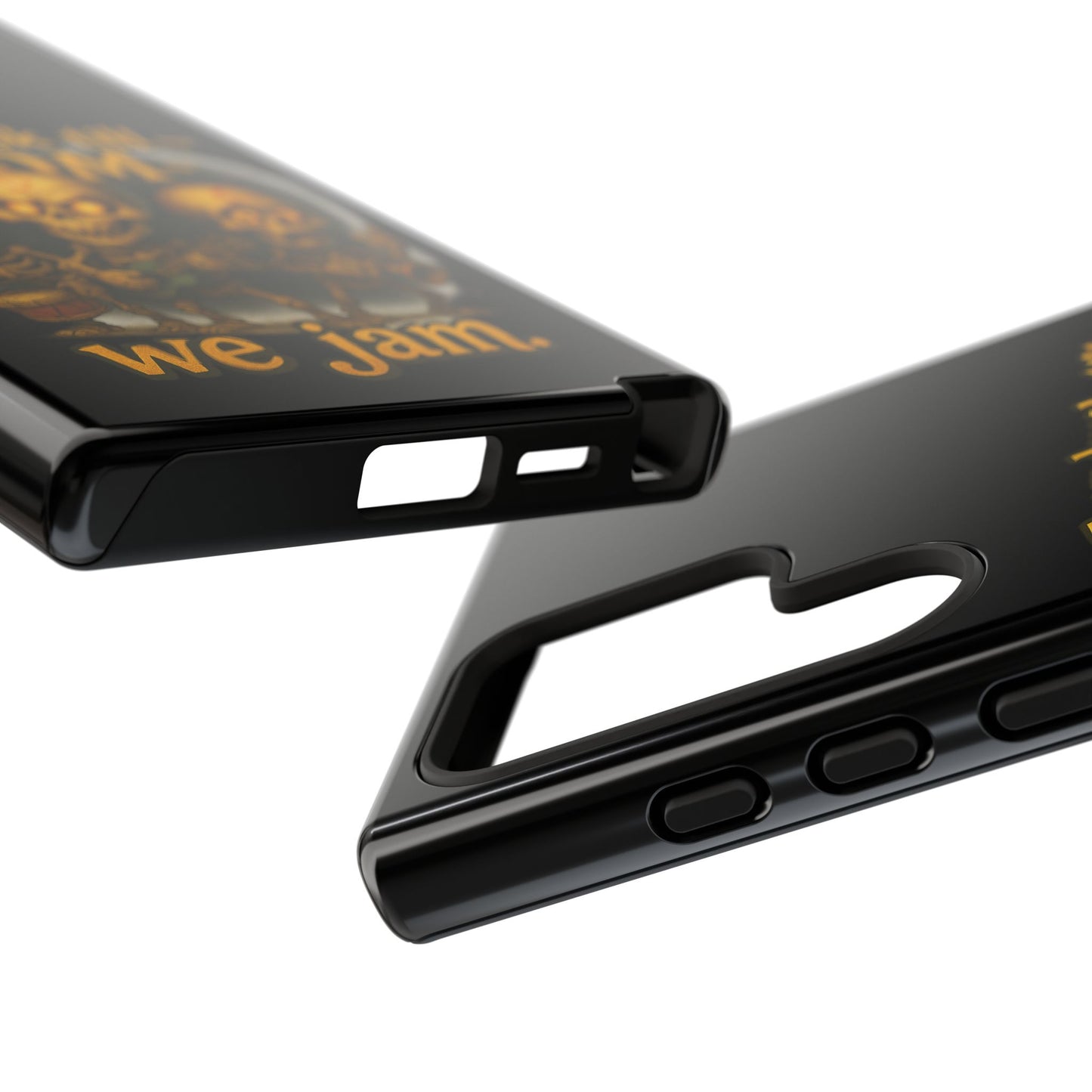 Phone Case — "From Dusk Till Doom We Jam" Skeleton Band Design