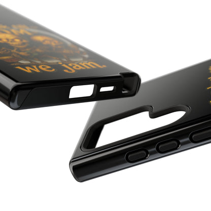 Phone Case — "From Dusk Till Doom We Jam" Skeleton Band Design