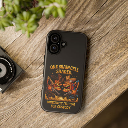 Phone Case — 'One Braincell Shared, Constantly Fighting for Custody' Funny Rivalry Cartoon