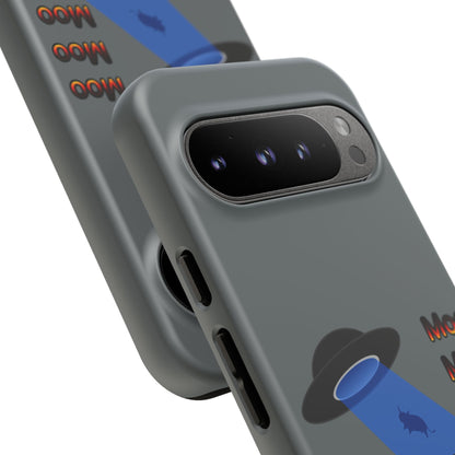 Phone Case — Funny UFO Cow Abduction Design with “Moo Moo Moo”